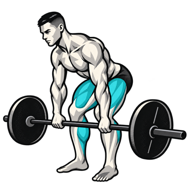 An athlete setting up a barbell deadlift